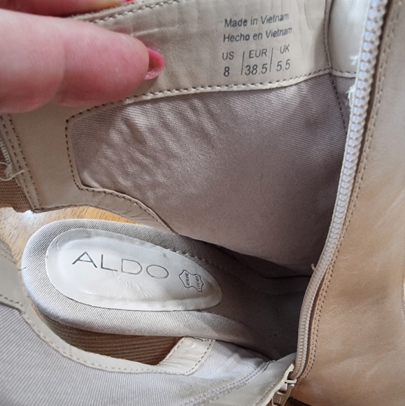 Aldo Genuine Leather Open Toe Block Heel Booties - Picture 9 of 11